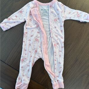 Larkspur Pink Bunny Kids Footie